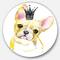 Designart - French Bulldog with Black Crown' Disc Contemporary Animal Metal Circle Wall Decor